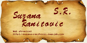 Suzana Ranitović vizit kartica